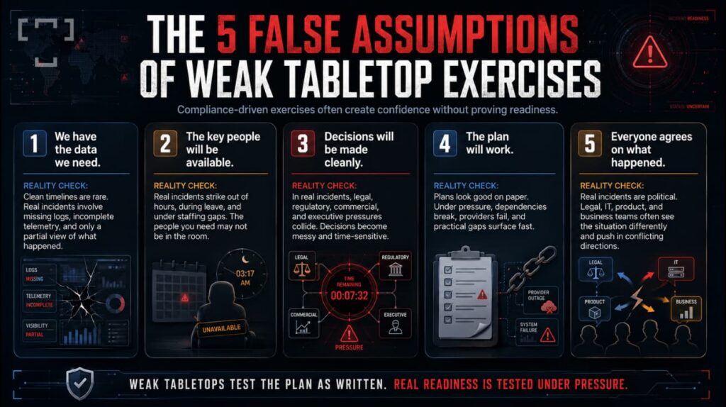 The Threat Brief The 5 false assumptions of the weak tabletop exercises